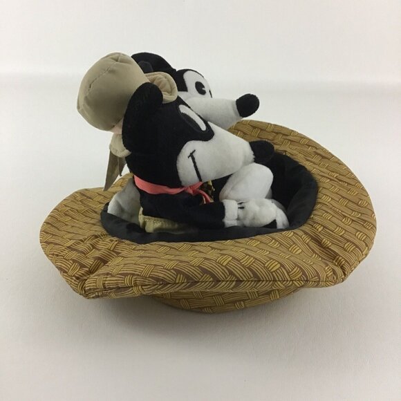 Disney Classic Comic Mickey Mouse Pair In Hat Plush Bean Bag Stuffed Toy w Tags - Picture 4 of 6